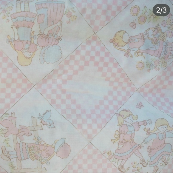2/$20- Vintage cottagecore girls flat sheet - Picture 2 of 3